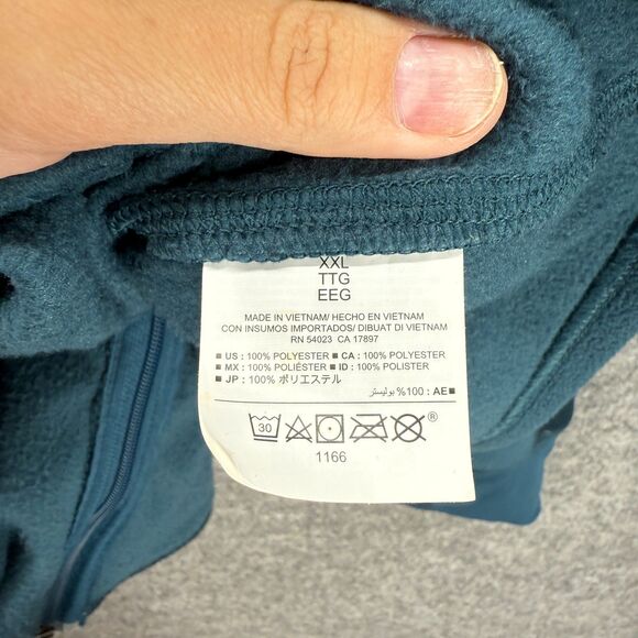 Old Navy Activewear Track Jacket Women 2XL Blue Full Zip Fleece Long Sleeve - Picture 6 of 7